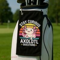 Stay Curious Axolotl Questions Golf Towel thumb 2