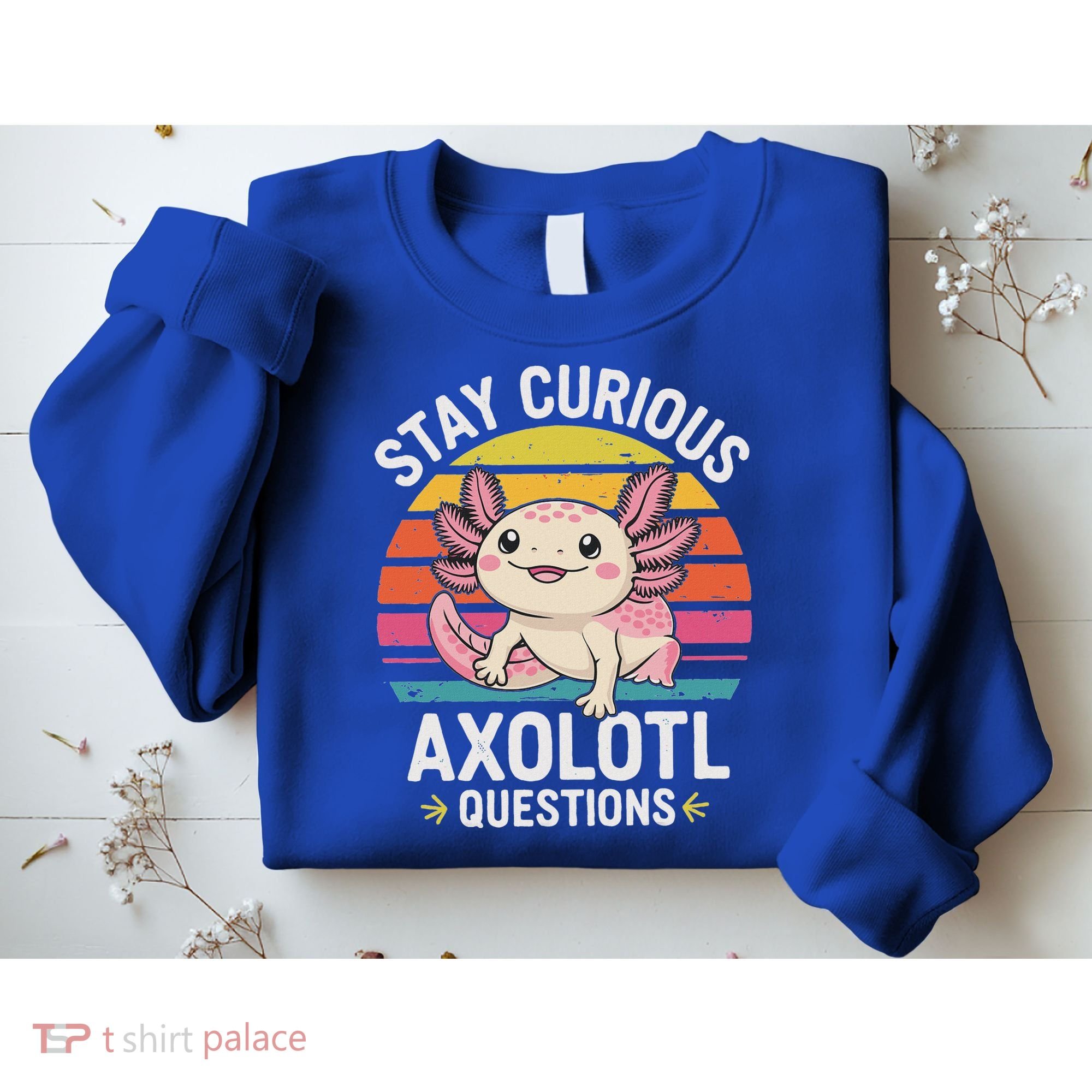 Stay Curious Axolotl Questions Sweatshirt