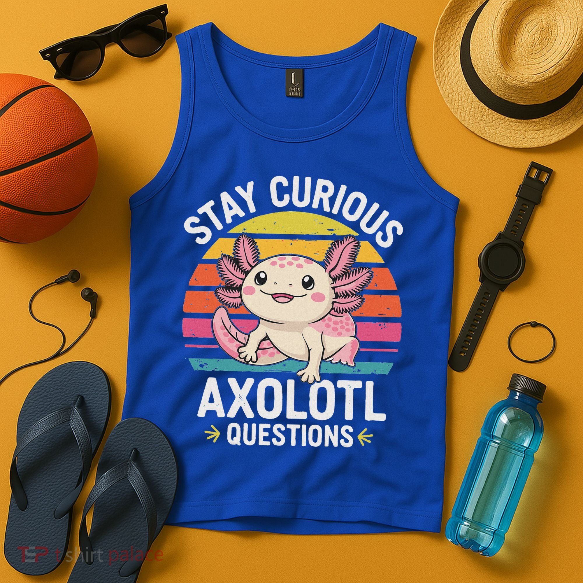 Stay Curious Axolotl Questions Tank Top