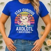 Stay Curious Axolotl Questions Women's T-Shirt thumb 2