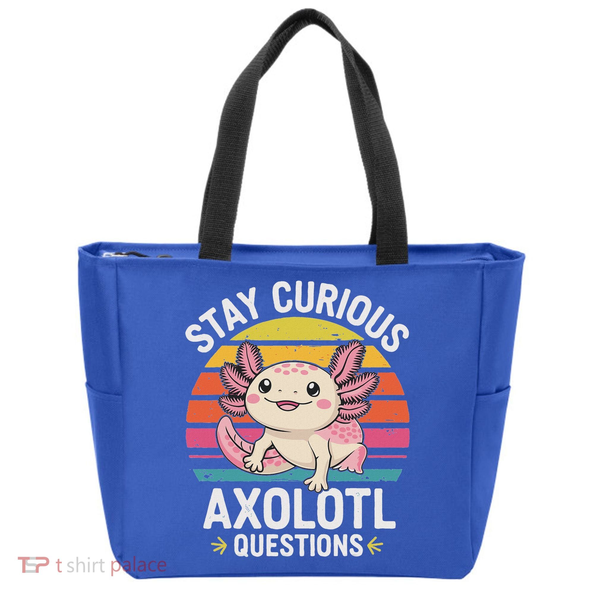 Stay Curious Axolotl Questions Tote Bag