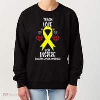 Sarcoma Cancer Awareness Teach Ribbon Love Hope Inspire Gift Women's Sweatshirt thumb 0
