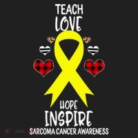Sarcoma Cancer Awareness Teach Ribbon Love Hope Inspire Gift Women's Sweatshirt thumb 2