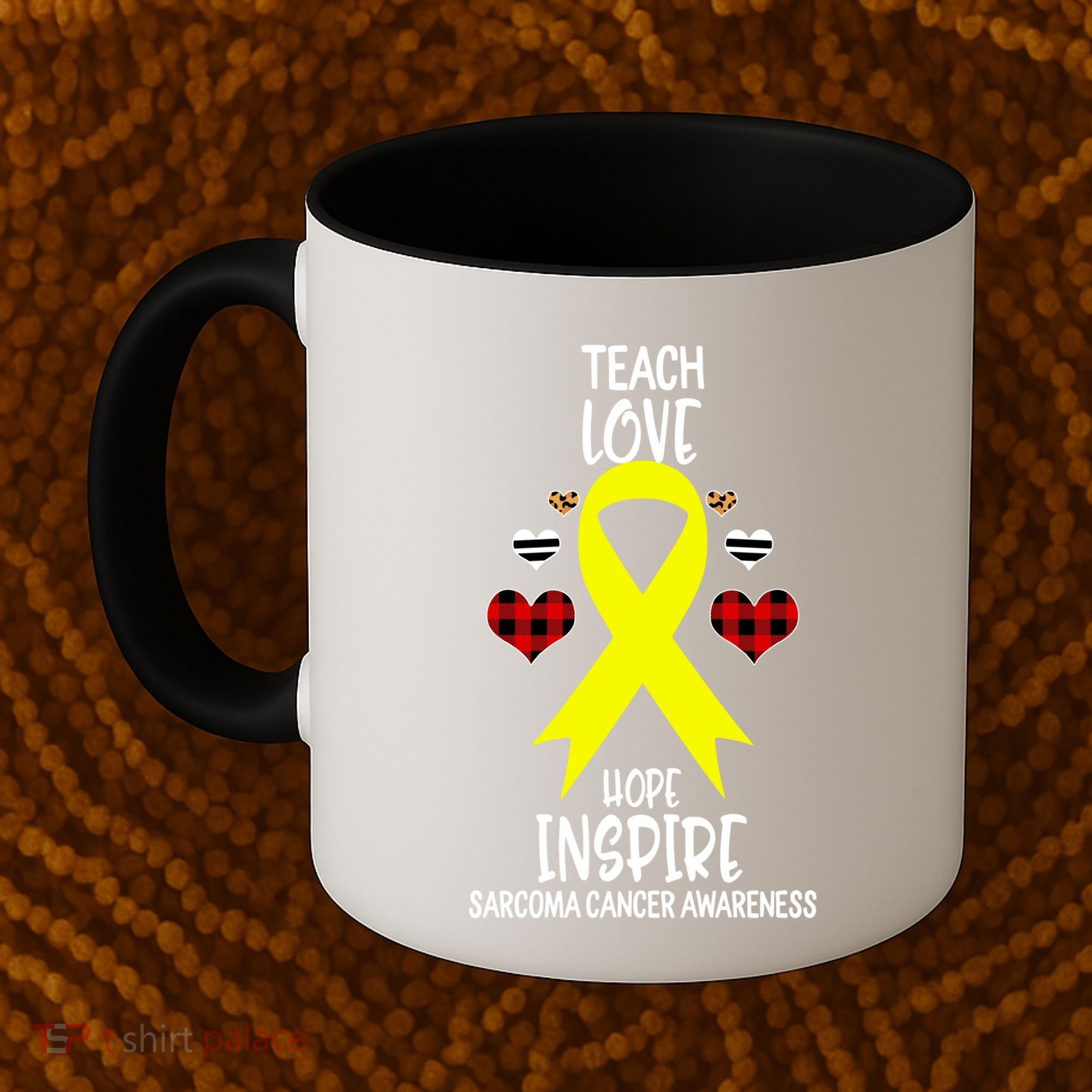 Sarcoma Cancer Awareness Teach Ribbon Love Hope Inspire Gift Coffee Mug