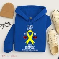 Sarcoma Cancer Awareness Teach Ribbon Love Hope Inspire Gift Hoodie thumb 4
