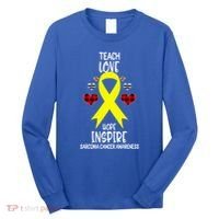 Sarcoma Cancer Awareness Teach Ribbon Love Hope Inspire Gift Long Sleeve Shirt thumb 0