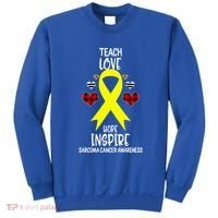 Sarcoma Cancer Awareness Teach Ribbon Love Hope Inspire Gift Sweatshirt thumb 0