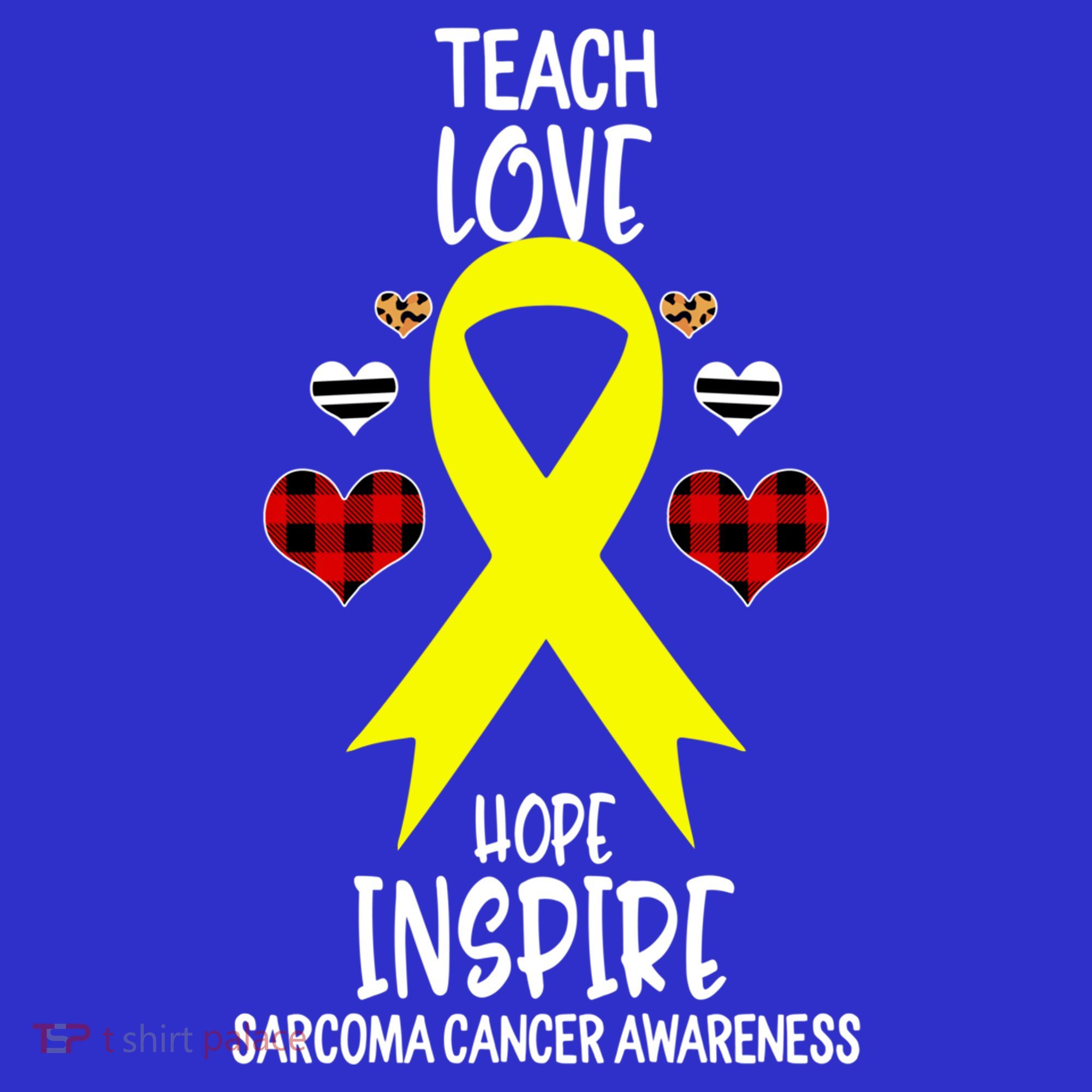Sarcoma Cancer Awareness Teach Ribbon Love Hope Inspire Gift Sweatshirt