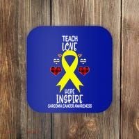 Sarcoma Cancer Awareness Teach Ribbon Love Hope Inspire Gift Coaster thumb 0