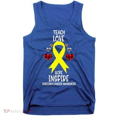 Sarcoma Cancer Awareness Teach Ribbon Love Hope Inspire Gift Tank Top