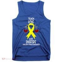 Sarcoma Cancer Awareness Teach Ribbon Love Hope Inspire Gift Tank Top thumb 0