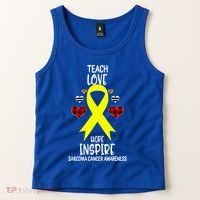 Sarcoma Cancer Awareness Teach Ribbon Love Hope Inspire Gift Tank Top thumb 2