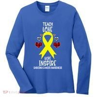 Sarcoma Cancer Awareness Teach Ribbon Love Hope Inspire Gift Women's Long Sleeve Shirt thumb 0