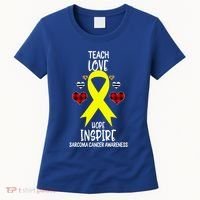 Sarcoma Cancer Awareness Teach Ribbon Love Hope Inspire Gift Women's T-Shirt thumb 0