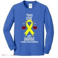 Sarcoma Cancer Awareness Teach Ribbon Love Hope Inspire Gift Kids Long Sleeve Shirt thumb 0