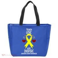 Sarcoma Cancer Awareness Teach Ribbon Love Hope Inspire Gift Tote Bag thumb 0