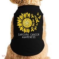 Sarcoma Cancer Awareness Sunflower Yellow Ribbon Sarcoma Doggie Tank thumb 0