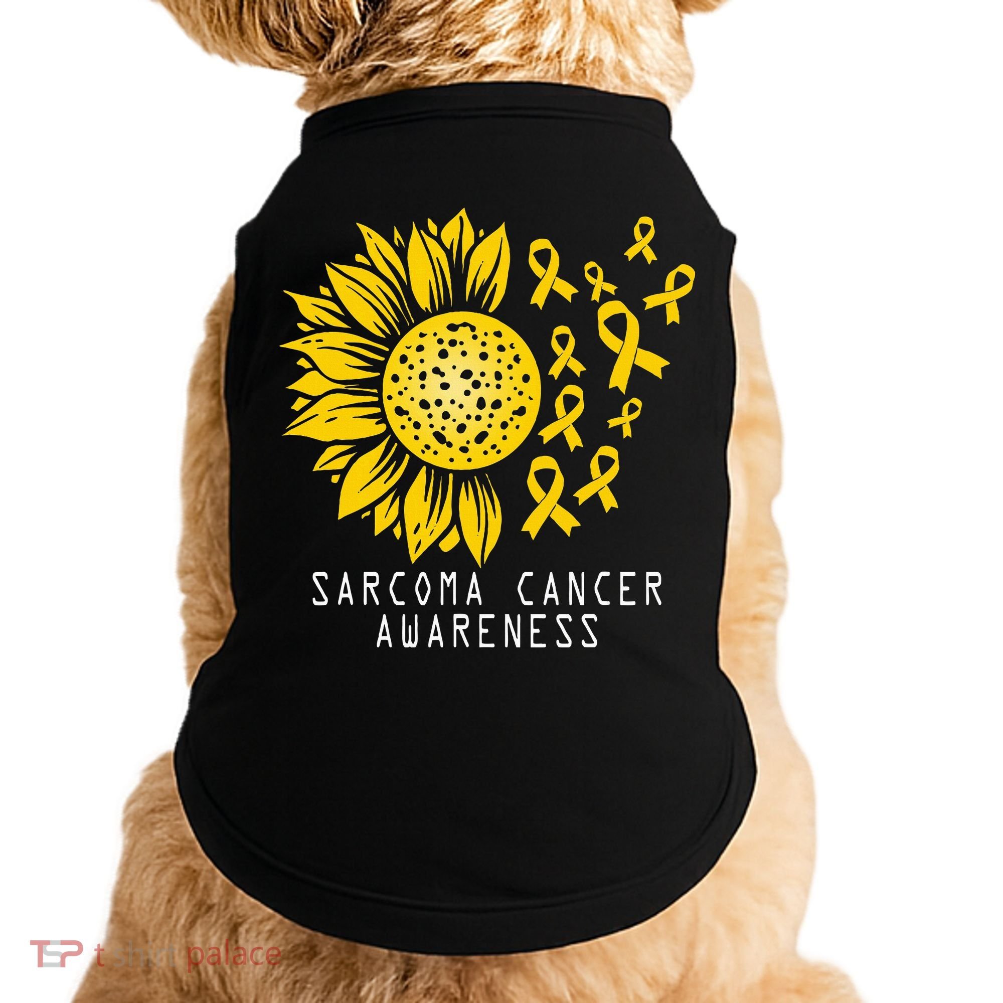 Sarcoma Cancer Awareness Sunflower Yellow Ribbon Sarcoma Doggie Tank