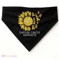 Sarcoma Cancer Awareness Sunflower Yellow Ribbon Sarcoma USA-Made Doggie Bandana thumb 0