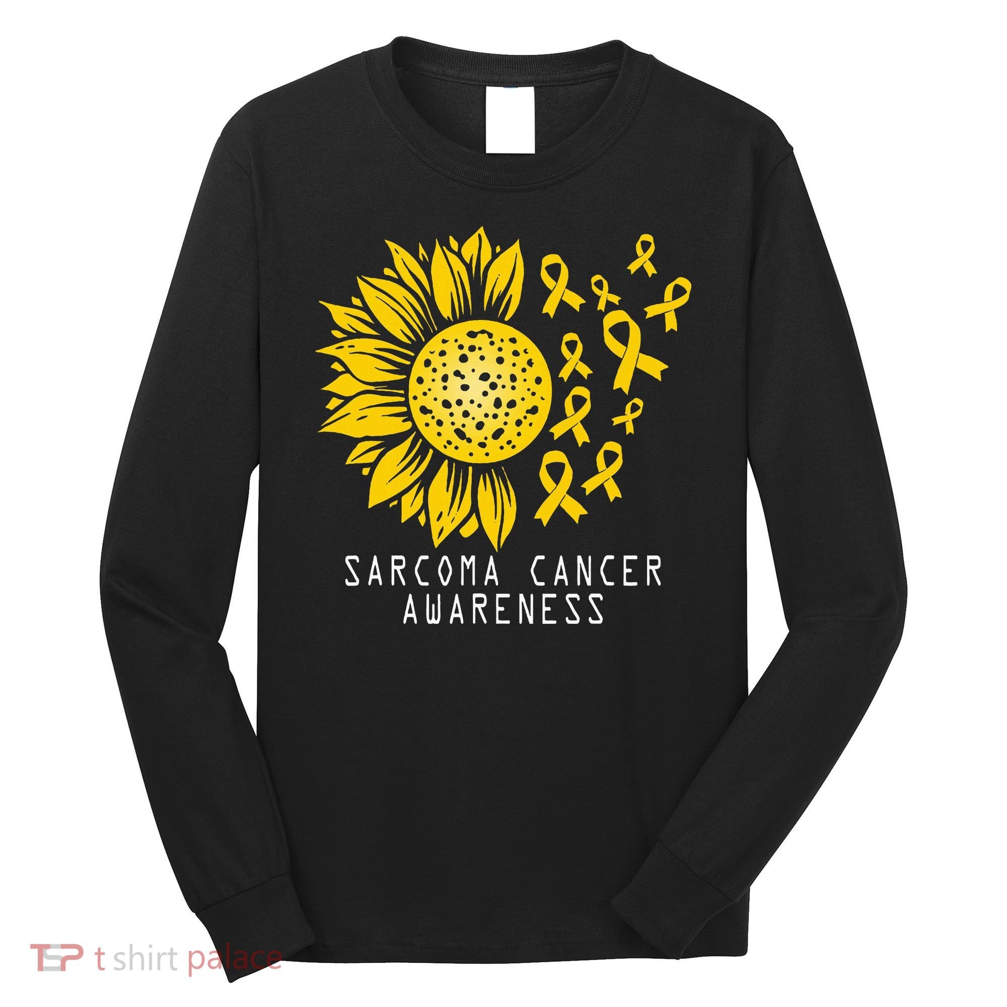 Sarcoma Cancer Awareness Sunflower Yellow Ribbon Sarcoma Long Sleeve Shirt