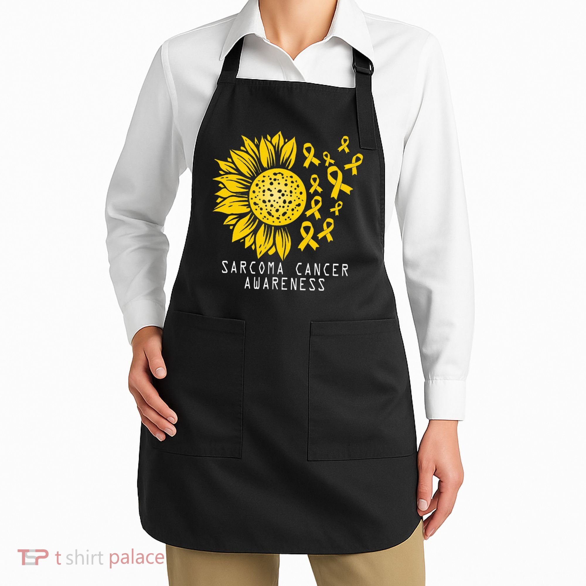 Sarcoma Cancer Awareness Sunflower Yellow Ribbon Sarcoma Apron
