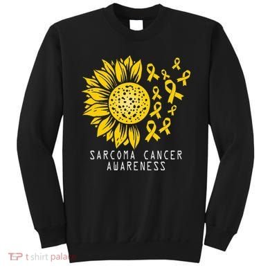 Sarcoma Cancer Awareness Sunflower Yellow Ribbon Sarcoma Sweatshirt
