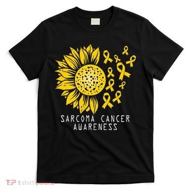 Sarcoma Cancer Awareness Sunflower Yellow Ribbon Sarcoma T-Shirt