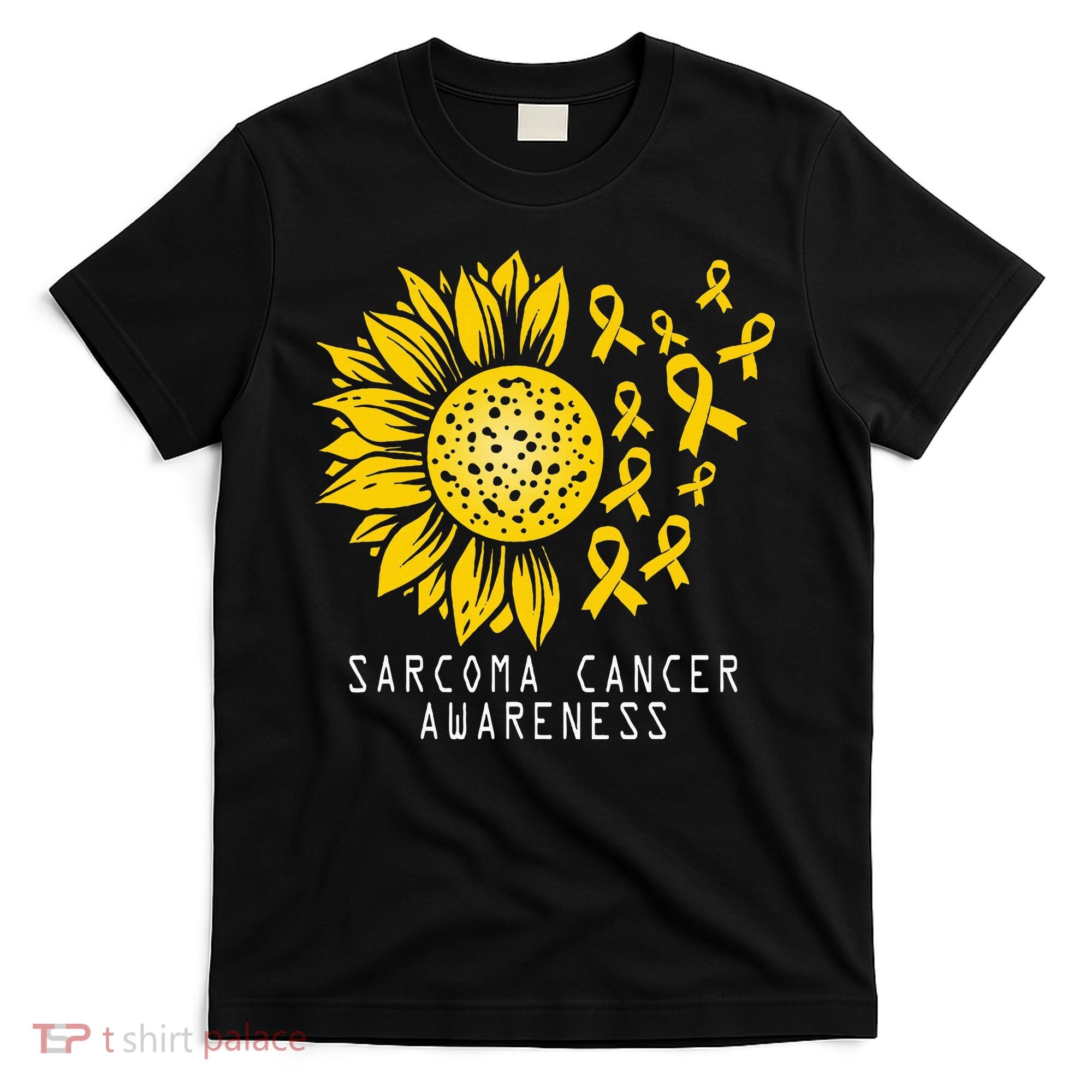 Sarcoma Cancer Awareness Sunflower Yellow Ribbon Sarcoma T-Shirt