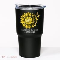 Sarcoma Cancer Awareness Sunflower Yellow Ribbon Sarcoma Tumbler thumb 0