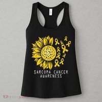 Sarcoma Cancer Awareness Sunflower Yellow Ribbon Sarcoma Women's Tank Top thumb 3