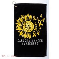 Sarcoma Cancer Awareness Sunflower Yellow Ribbon Sarcoma Golf Towel thumb 0
