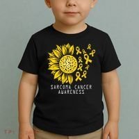 Sarcoma Cancer Awareness Sunflower Yellow Ribbon Sarcoma Toddler T-Shirt thumb 2