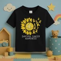 Sarcoma Cancer Awareness Sunflower Yellow Ribbon Sarcoma Toddler T-Shirt thumb 3
