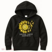 Sarcoma Cancer Awareness Sunflower Yellow Ribbon Sarcoma Kids Hoodie thumb 0