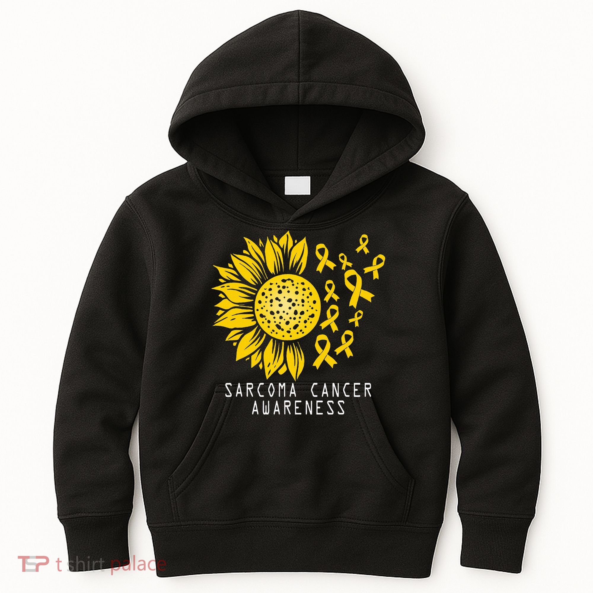 Sarcoma Cancer Awareness Sunflower Yellow Ribbon Sarcoma Kids Hoodie