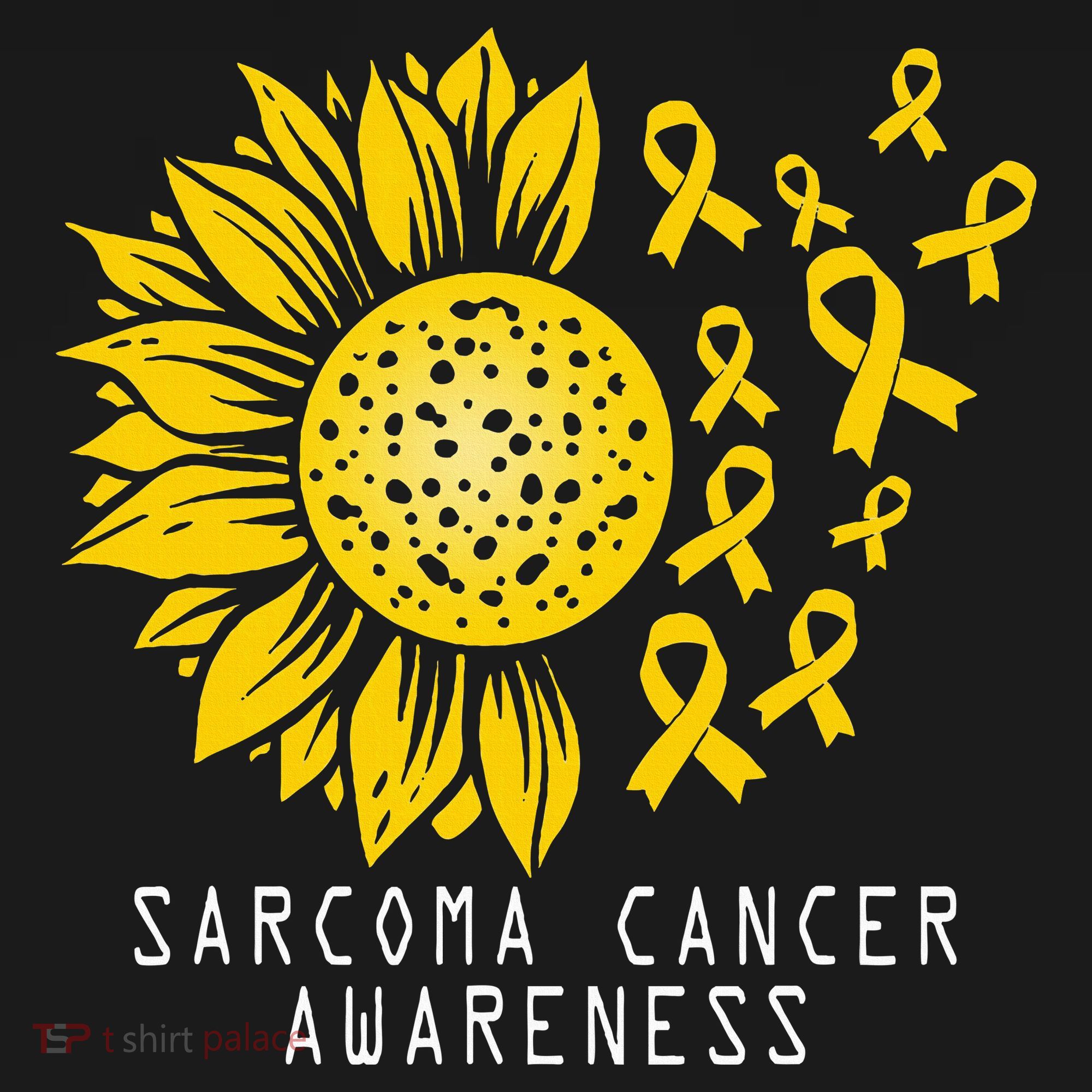 Sarcoma Cancer Awareness Sunflower Yellow Ribbon Sarcoma Kids T-Shirt