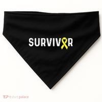 Sarcoma Cancer Awareness Yellow Ribbon Survivor Remission Gift USA-Made Doggie Bandana thumb 0