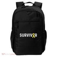 Sarcoma Cancer Awareness Yellow Ribbon Survivor Remission Gift Backpack thumb 0