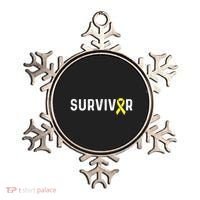 Sarcoma Cancer Awareness Yellow Ribbon Survivor Remission Gift Ornament thumb 0