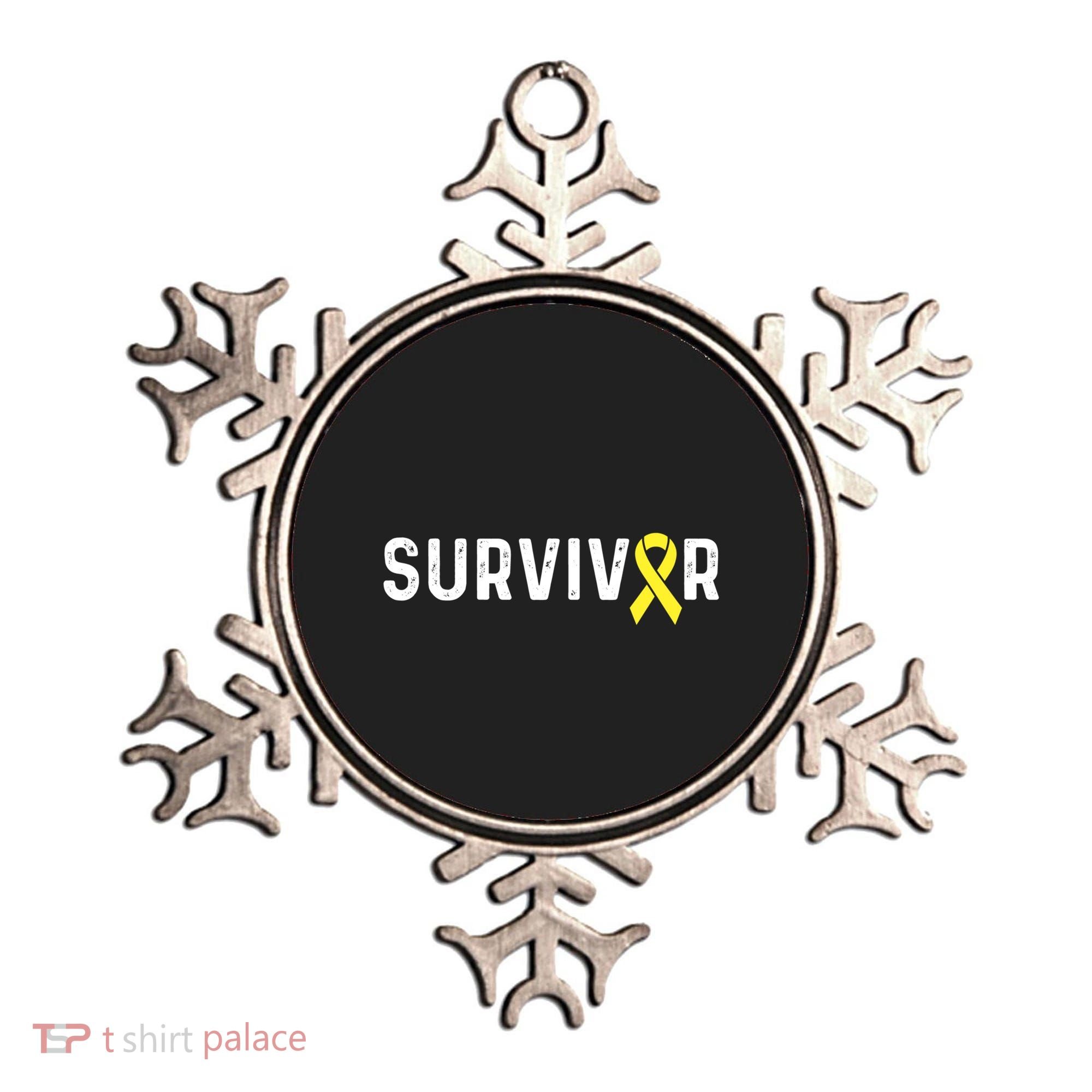 Sarcoma Cancer Awareness Yellow Ribbon Survivor Remission Gift Ornament