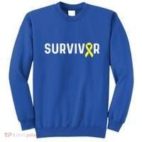 Sarcoma Cancer Awareness Yellow Ribbon Survivor Remission Gift Sweatshirt thumb 0