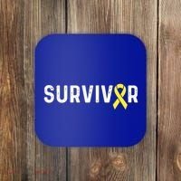 Sarcoma Cancer Awareness Yellow Ribbon Survivor Remission Gift Coaster thumb 0