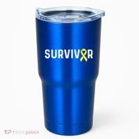 Sarcoma Cancer Awareness Yellow Ribbon Survivor Remission Gift Tumbler thumb 0
