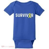 Sarcoma Cancer Awareness Yellow Ribbon Survivor Remission Gift Baby Bodysuit thumb 0