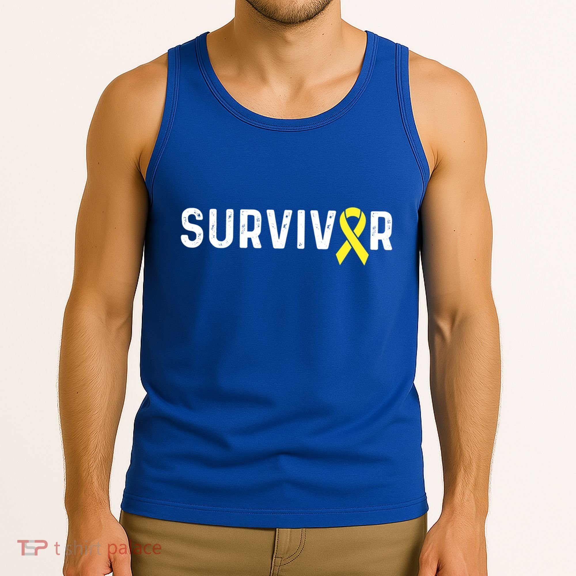 Sarcoma Cancer Awareness Yellow Ribbon Survivor Remission Gift Tank Top