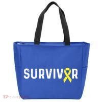 Sarcoma Cancer Awareness Yellow Ribbon Survivor Remission Gift Tote Bag thumb 0