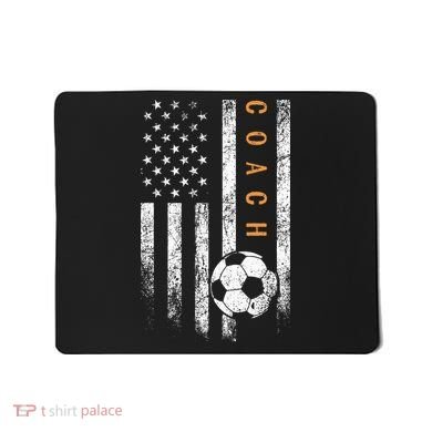 Soccer Coach American Flag Design Soccer Trainer Coaching Mousepad