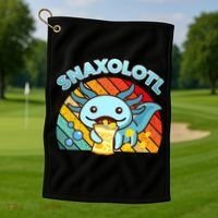 Snaxolotl Cute Axolotl- I Axolotl Questions Funny Golf Towel thumb 1