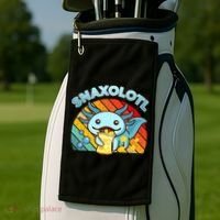 Snaxolotl Cute Axolotl- I Axolotl Questions Funny Golf Towel thumb 2