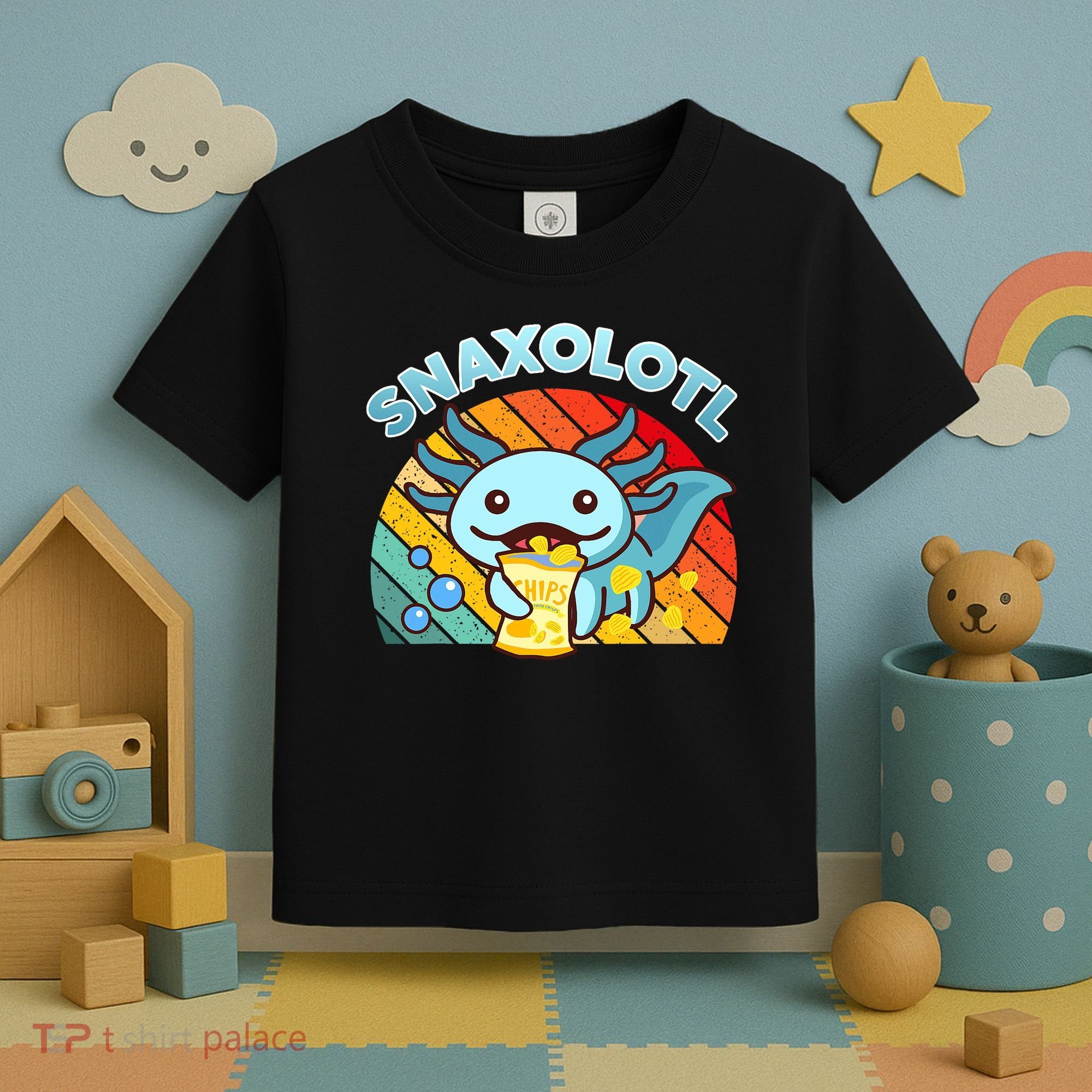 Snaxolotl Cute Axolotl- I Axolotl Questions Funny Toddler T-Shirt